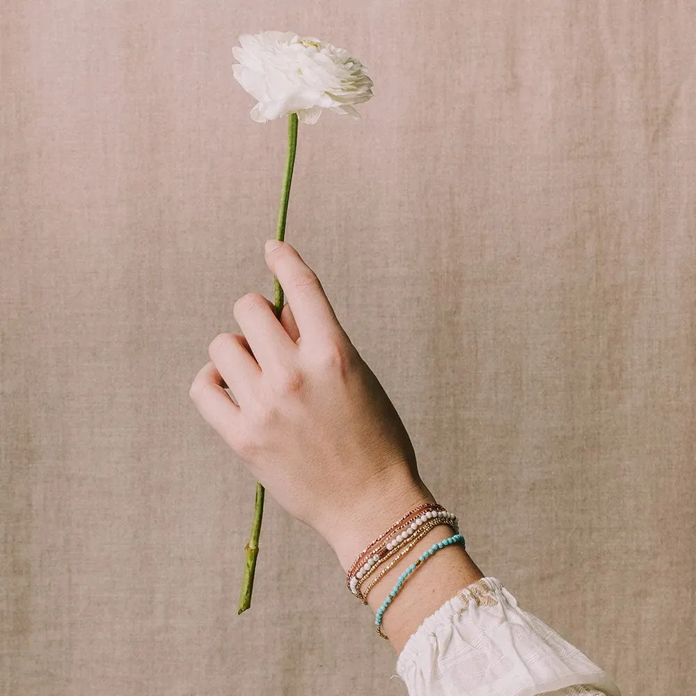 Scout Delicate Turquoise and Gold Wrap Bracelet and Necklace
