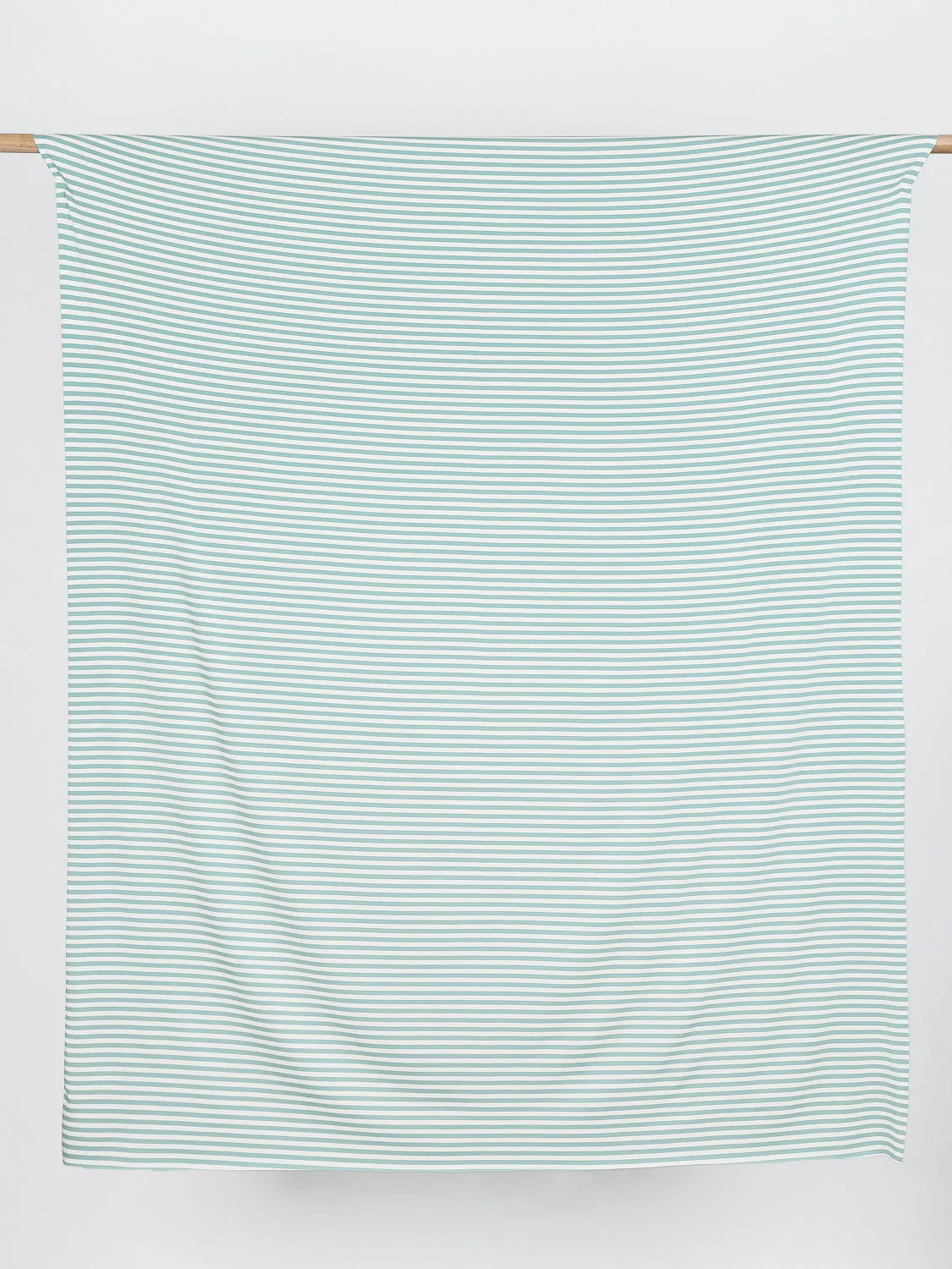 Stripe EcoVero Rayon Spandex Jersey Knit - Light Teal   Cream