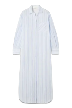 Striped Cotton-Poplin Midi Shirt Dress