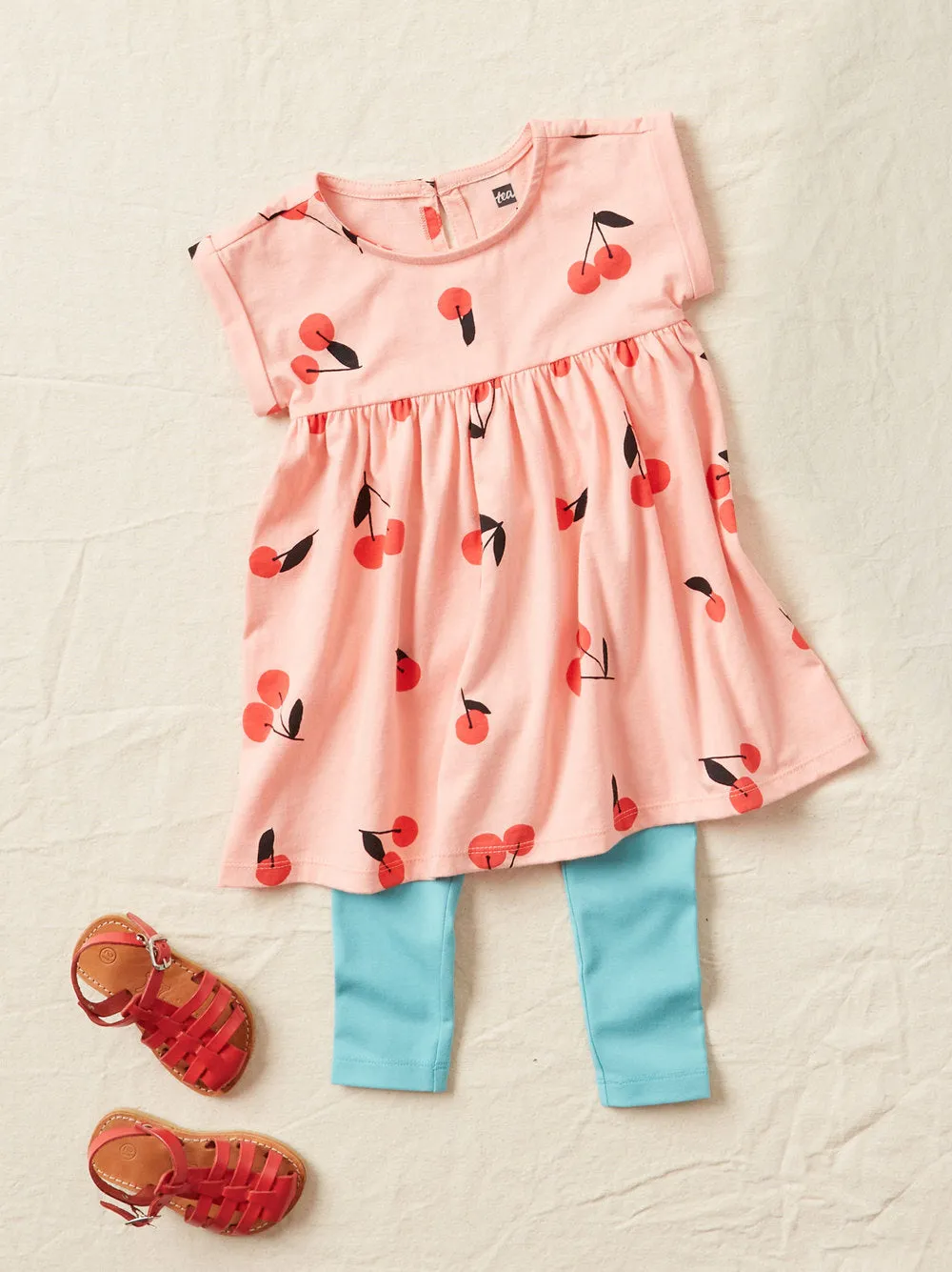 Tea Collection Empire Baby Dress - Cherry Toss Pink