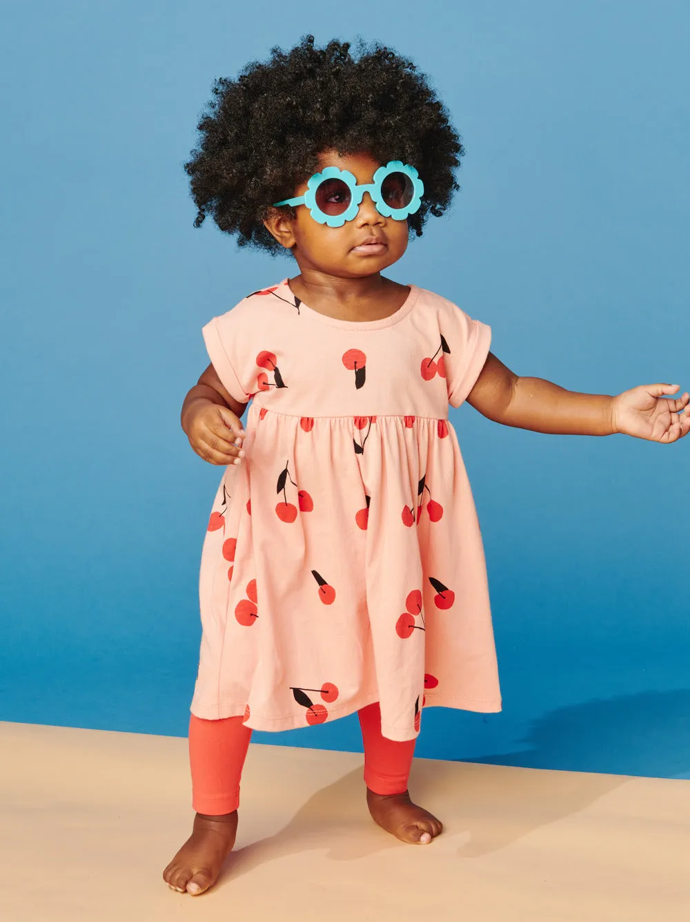 Tea Collection Empire Baby Dress - Cherry Toss Pink