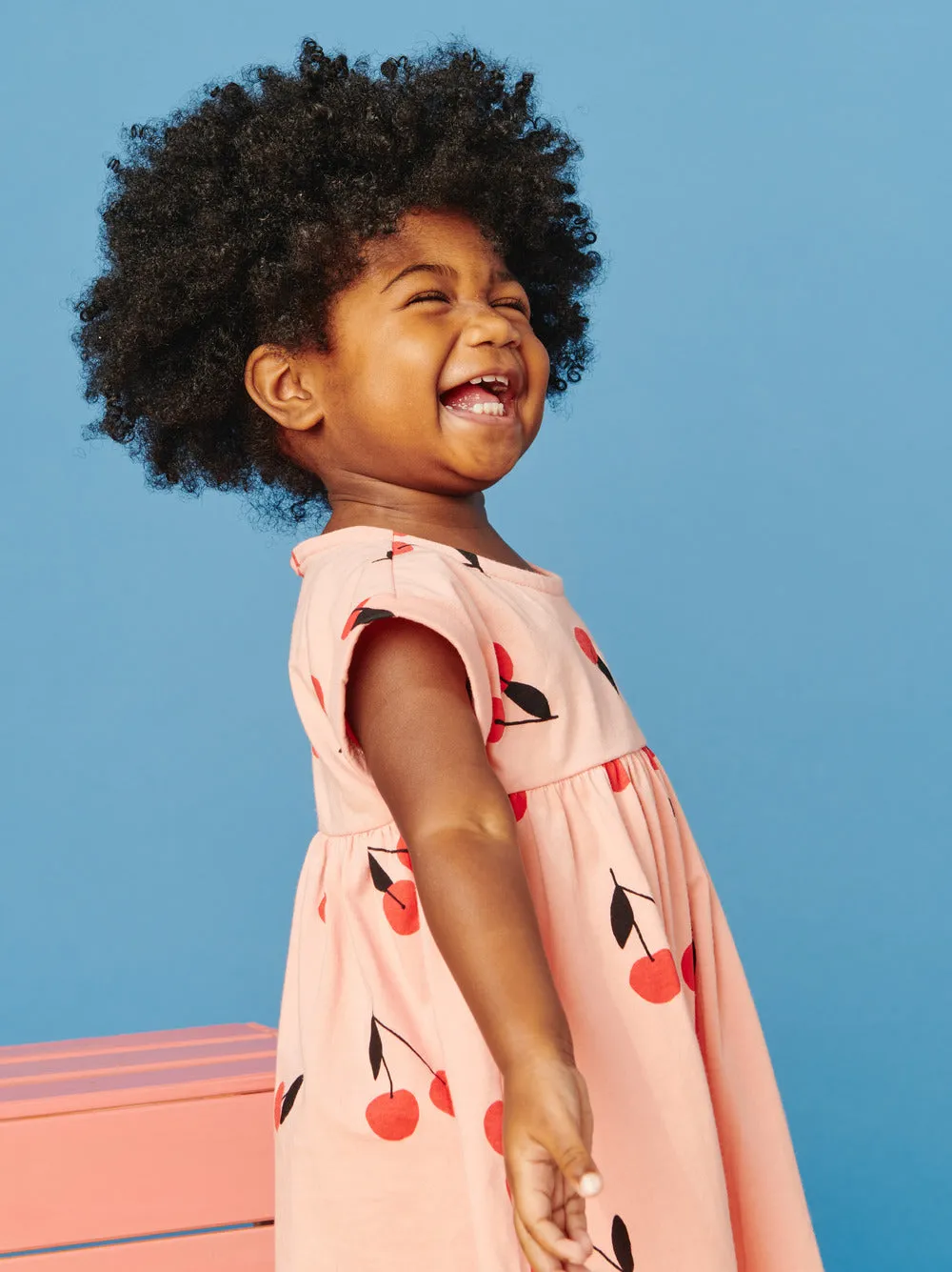 Tea Collection Empire Baby Dress - Cherry Toss Pink