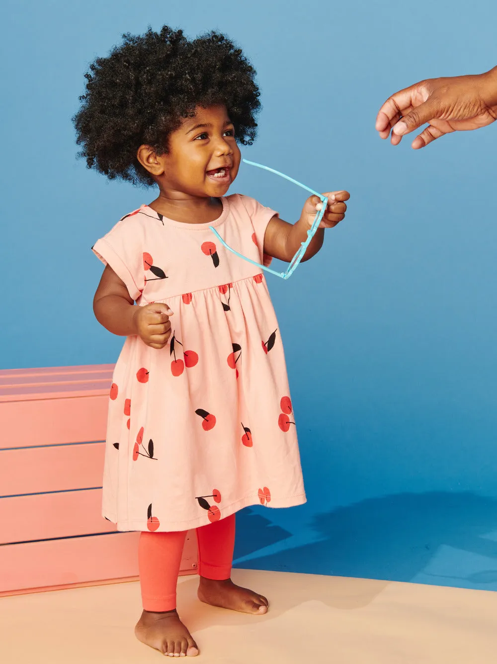 Tea Collection Empire Baby Dress - Cherry Toss Pink