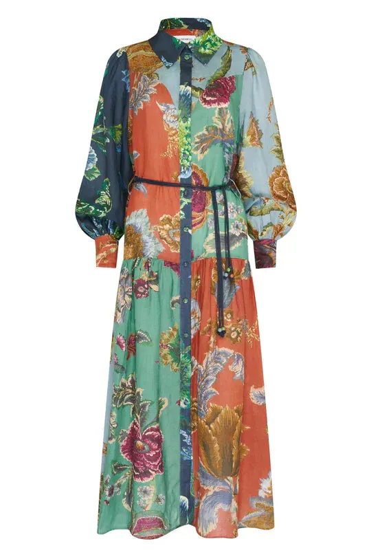 The Romantic Printed Midi Shirt Dress