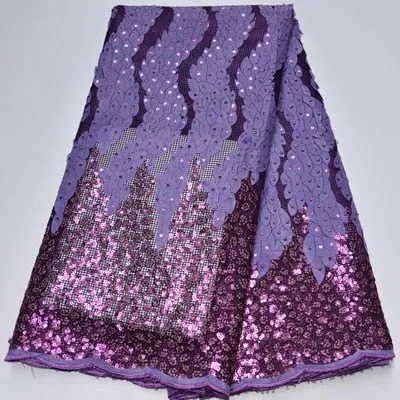 Tossi Laser Cut Beaded Lace Sequin French Net Wedding Fabric 5 Yards