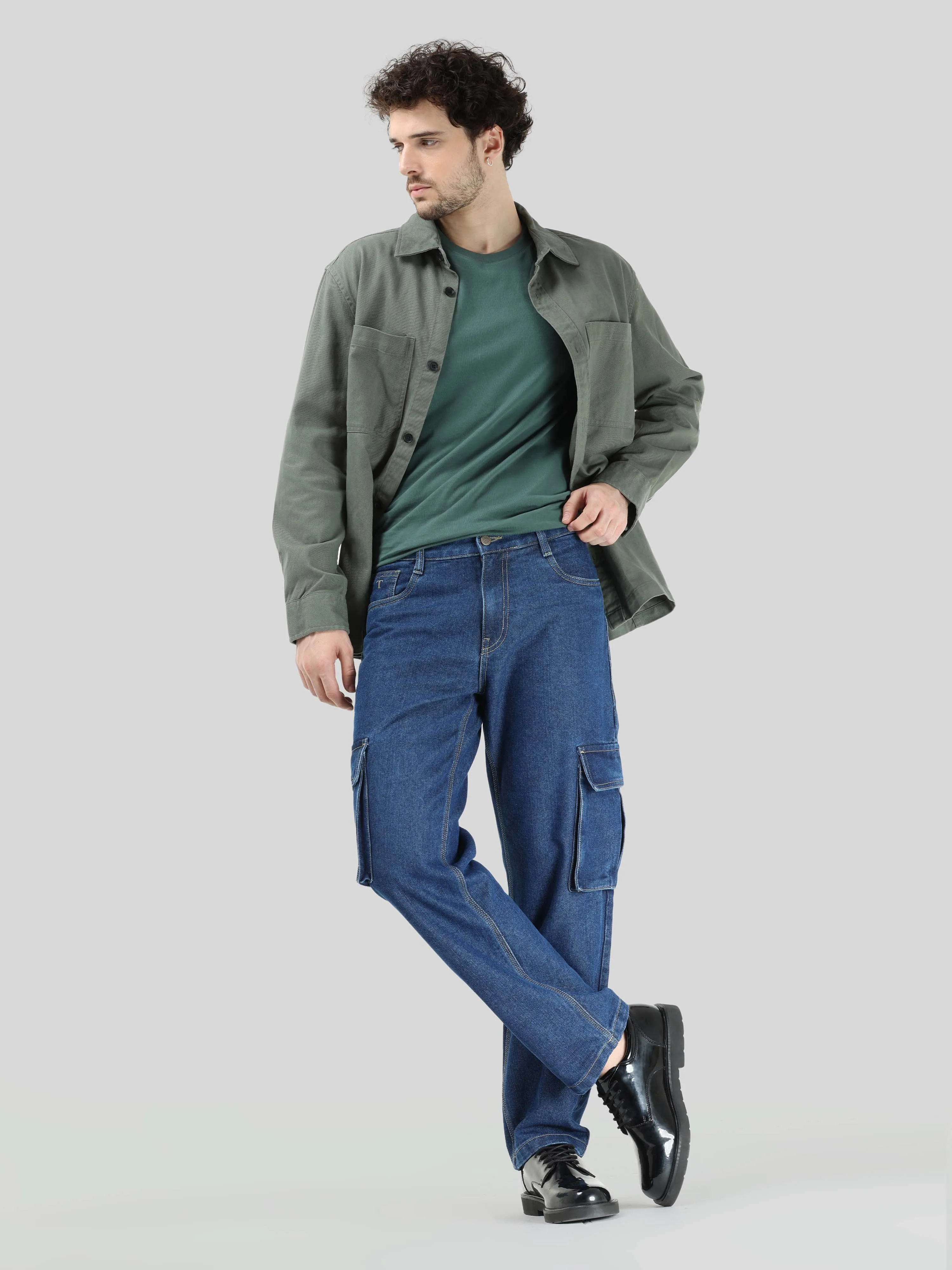 Urban Utility Mid Blue Denim Cargo