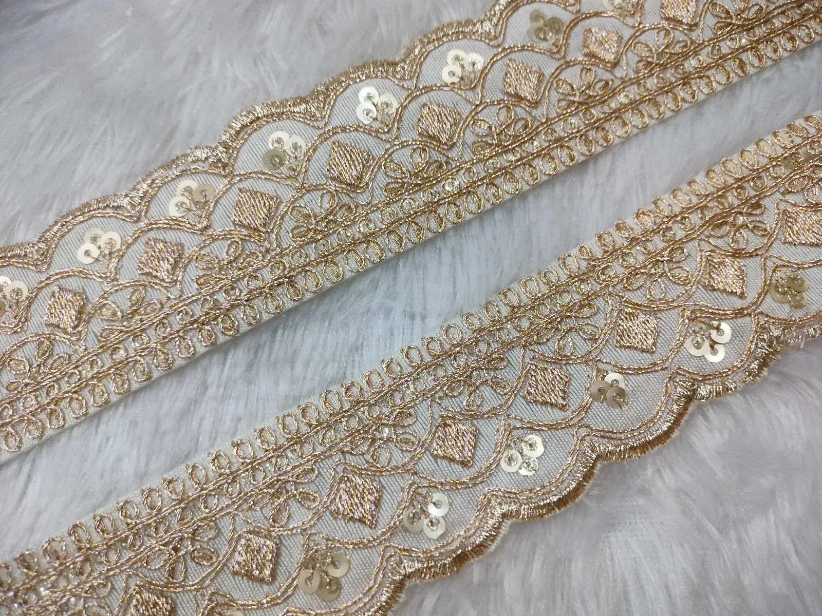 White Fancy Zari Trim