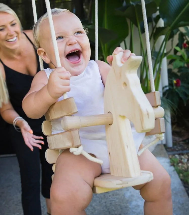 Wooden Baby & Toddler Swing - Unicorn