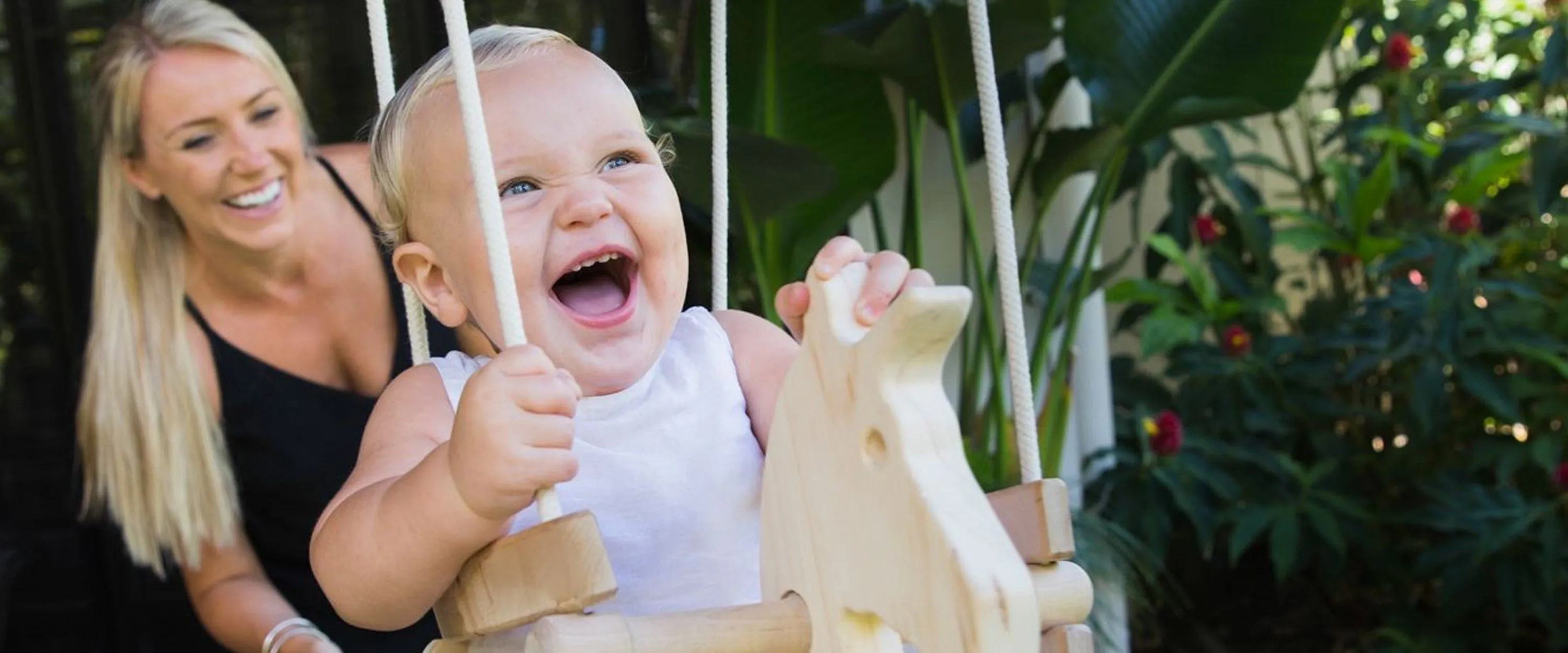 Wooden Baby & Toddler Swing - Unicorn
